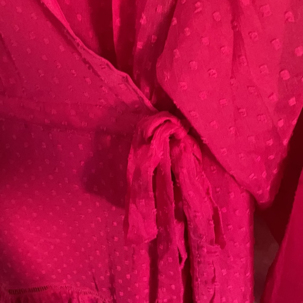 Anthropologie Not So Serious hot pink wrap mini - Picture 8 of 10